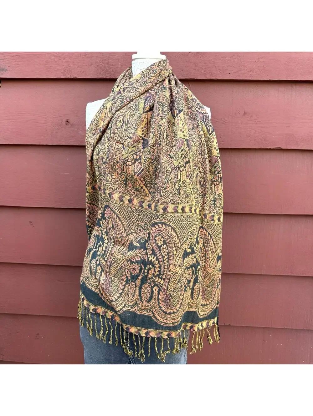 Vintage Dark Academia Paisley Pashmina